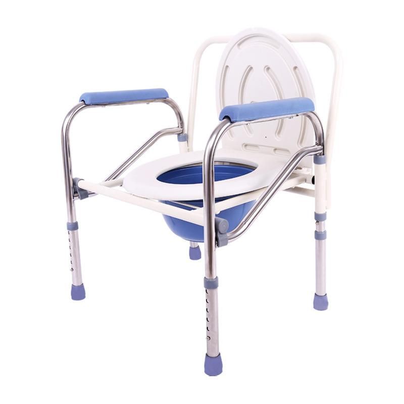 Adjustable Height Bedside Commode Chair Medical Shower Chair Bath Seat for Heavy-Duty Steel Commode Fold Portable Toilet Chair