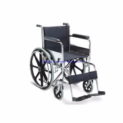 Hospital Adults Steel Foldable Electric Wheelchair with PU Wheels