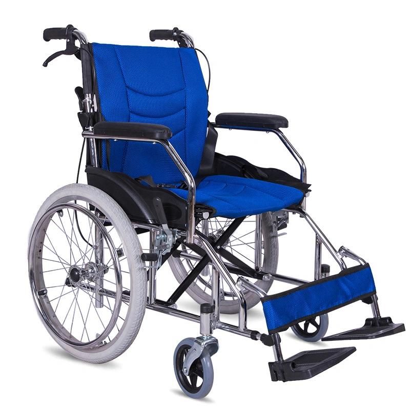 New Aluminium Alloy Manual Wheelchair for The Elderly 5 Colors Disabled Foldable Portable Inflatable Wheelchair