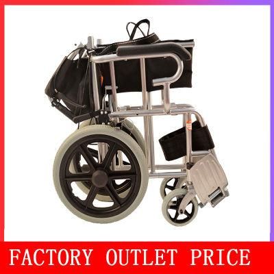 with CE Aluminum Folding Head Aid Manual Wheelchair for Elderly People