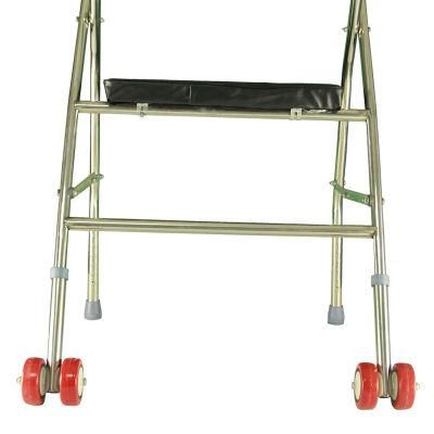Adjustable Walker Foldable Walking Aid Lightweight with Canvas Seat