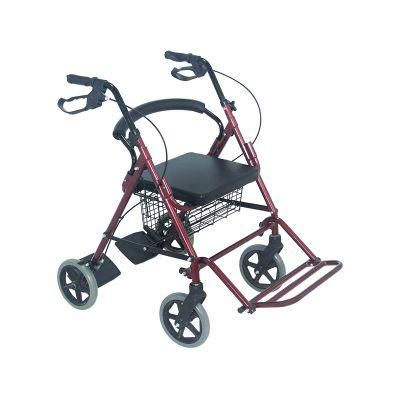 Folding Aluminunm Medical Walker Chair Walker Rollator with Seat