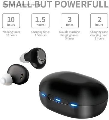 New Launched Hot Sales Mini Invisible Rechargeable Cic Hearing Aid with Portable Power Bank Charging Case