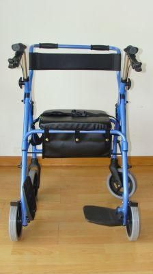 Walker 4 Standard Packing Aluminum Folding Rollator with 3 Wheel