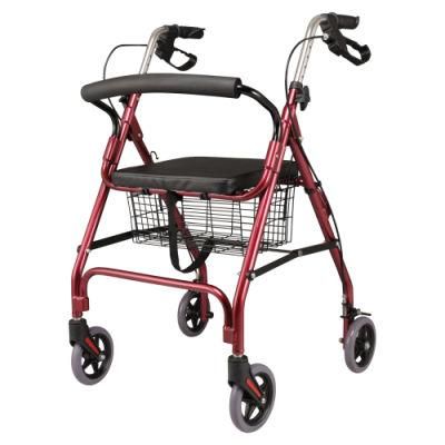 Folding Adjustable Bronze Aluminum Walker for Disabled