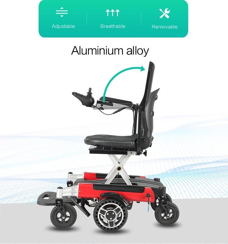 360 Degree Rotation in Place Remote Control Folding Motomized Power Electric Wheelchair