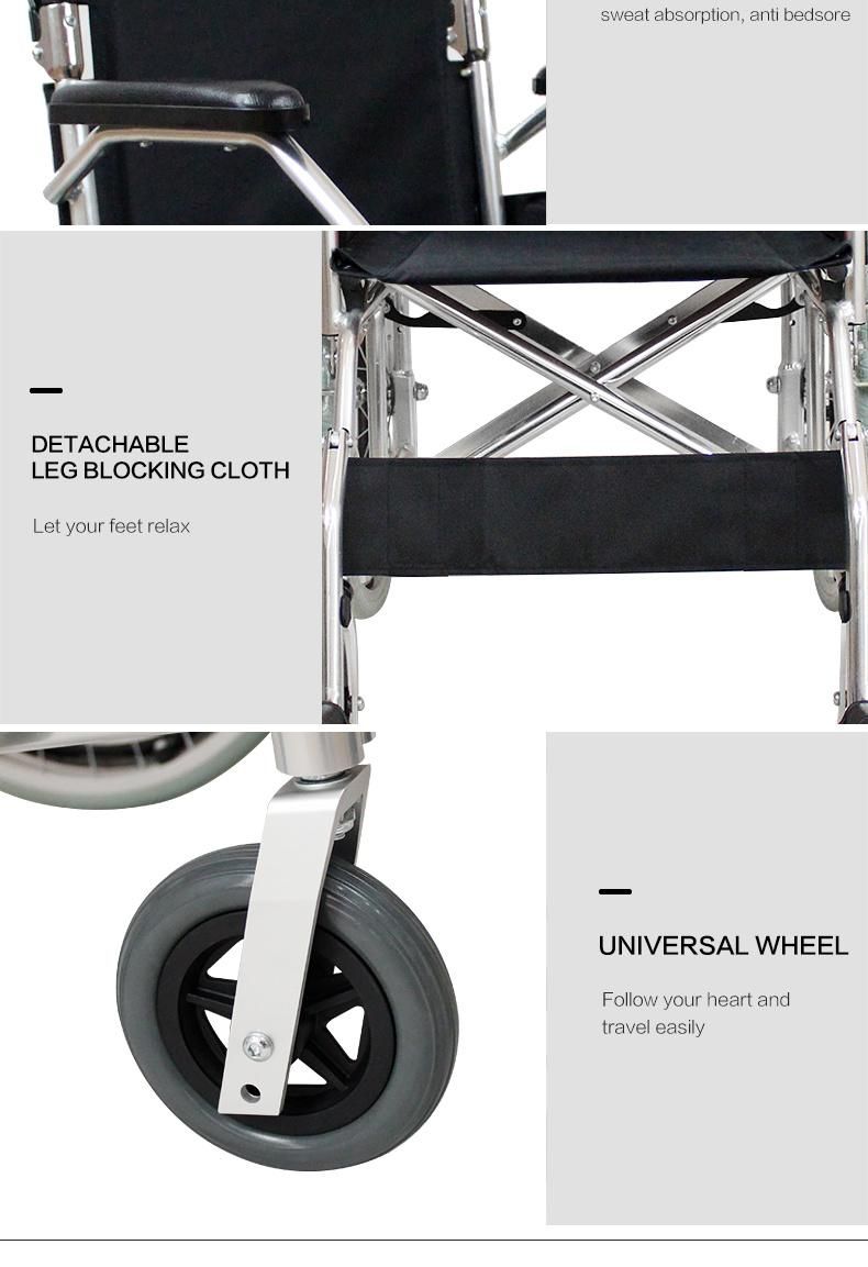 Hq863L High Quality Homecare Manual Lightweight Foldable Wheelchair for Disable