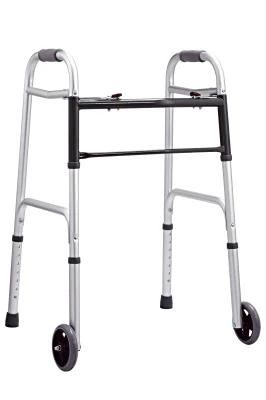Europe Design 2-Button Folding Lightweight Heavy Duty Rollator Silver Walker