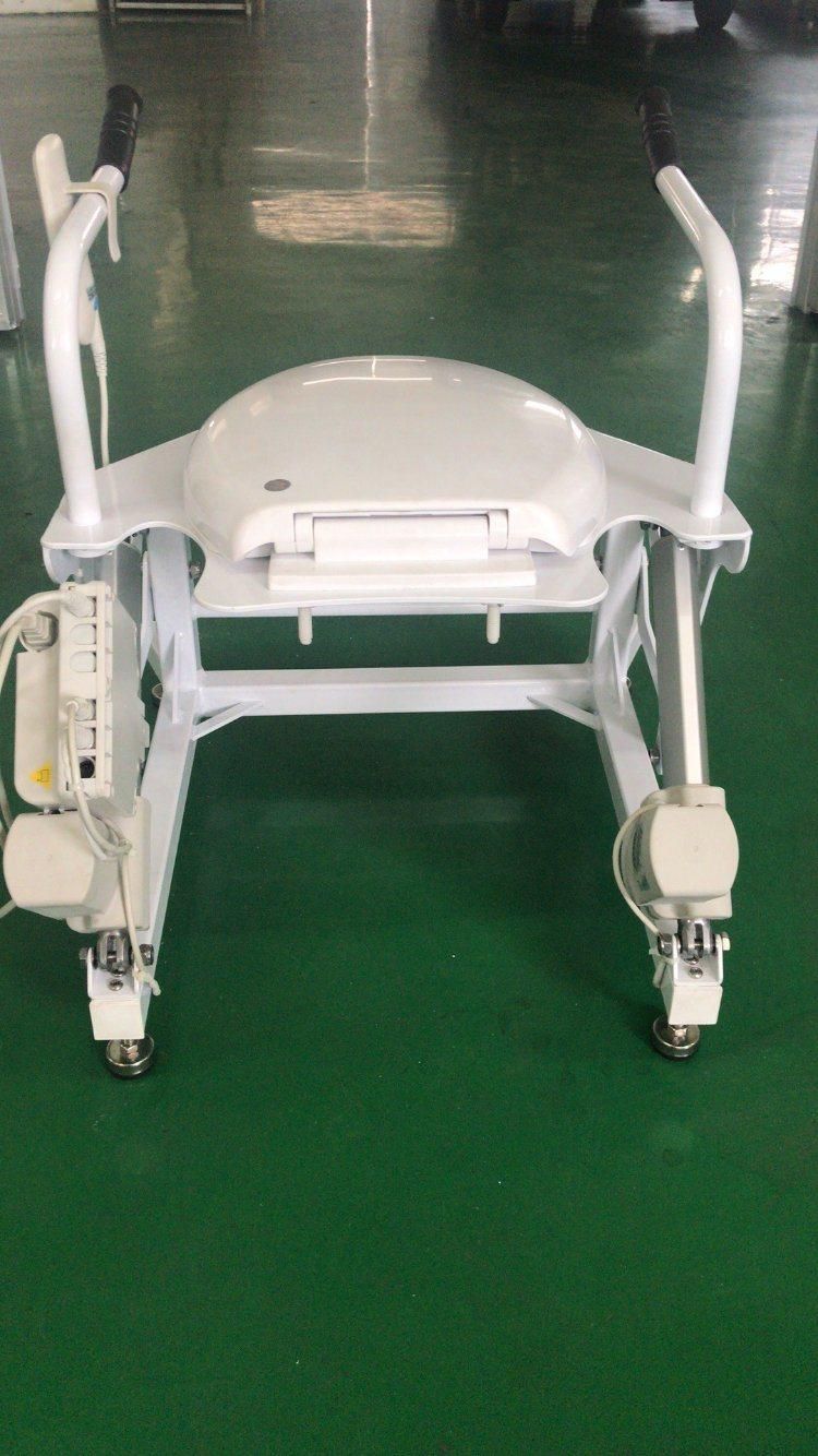 Electric Adjust Height Toilet Seat with Armrest Fixed Ground
