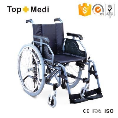 Topmedi Mobility Flip-up Armrest Folding Transit Aluminum Wheelchair