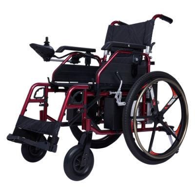 Big Size Aluminum Frame Folding Portable Comfortable Transfer Disabled Power Wheelchair