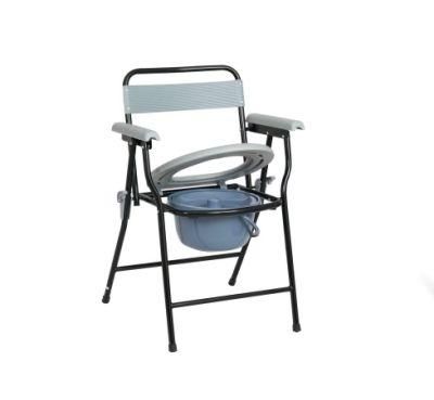Elderly Care Bathroom Equipment Steel Toilet Commode Chair with Bedpan
