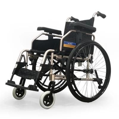 Folding Aluminum Alloy Light Weight and Economical Manual Wheelchair for Handicapped Persons