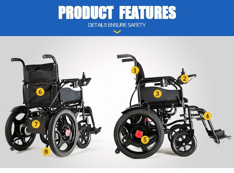 Topmedi Hot Product Aluminum Electric Folding Wheelchair Frame Leisure Wheelchair