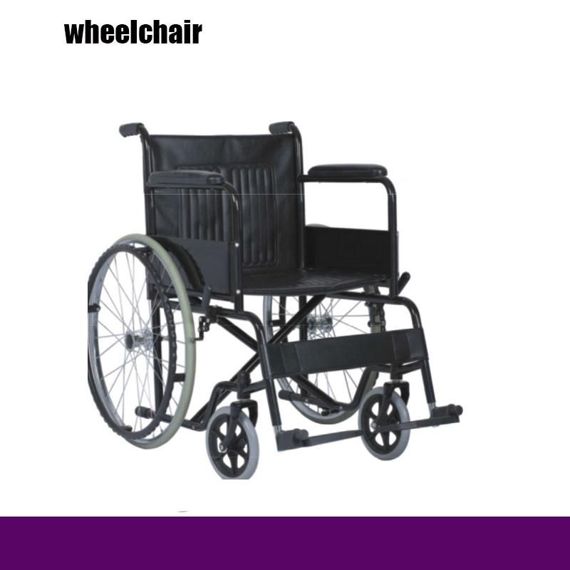 Hospital Cheap Used Iron Footplate Stainless Steel Wheelchair for Elderly