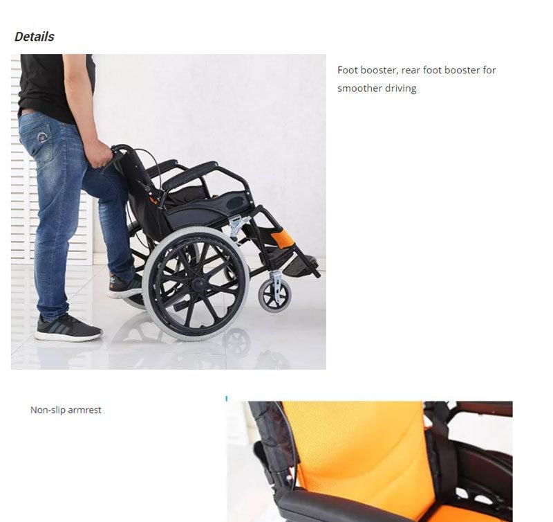 with CE Folding Basic Manual Steel Wheelchair for Patient Home Care Hot Selling Old Man Mobility Wheel Chair