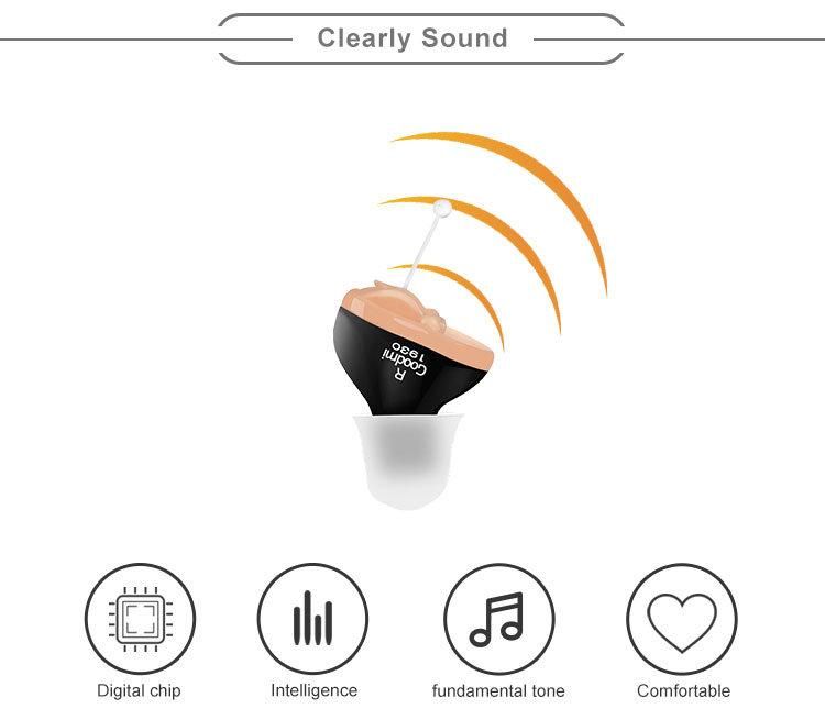 Elderly Enhancement Sound Emplifie Mini Hearing Aid Audiphones with UL
