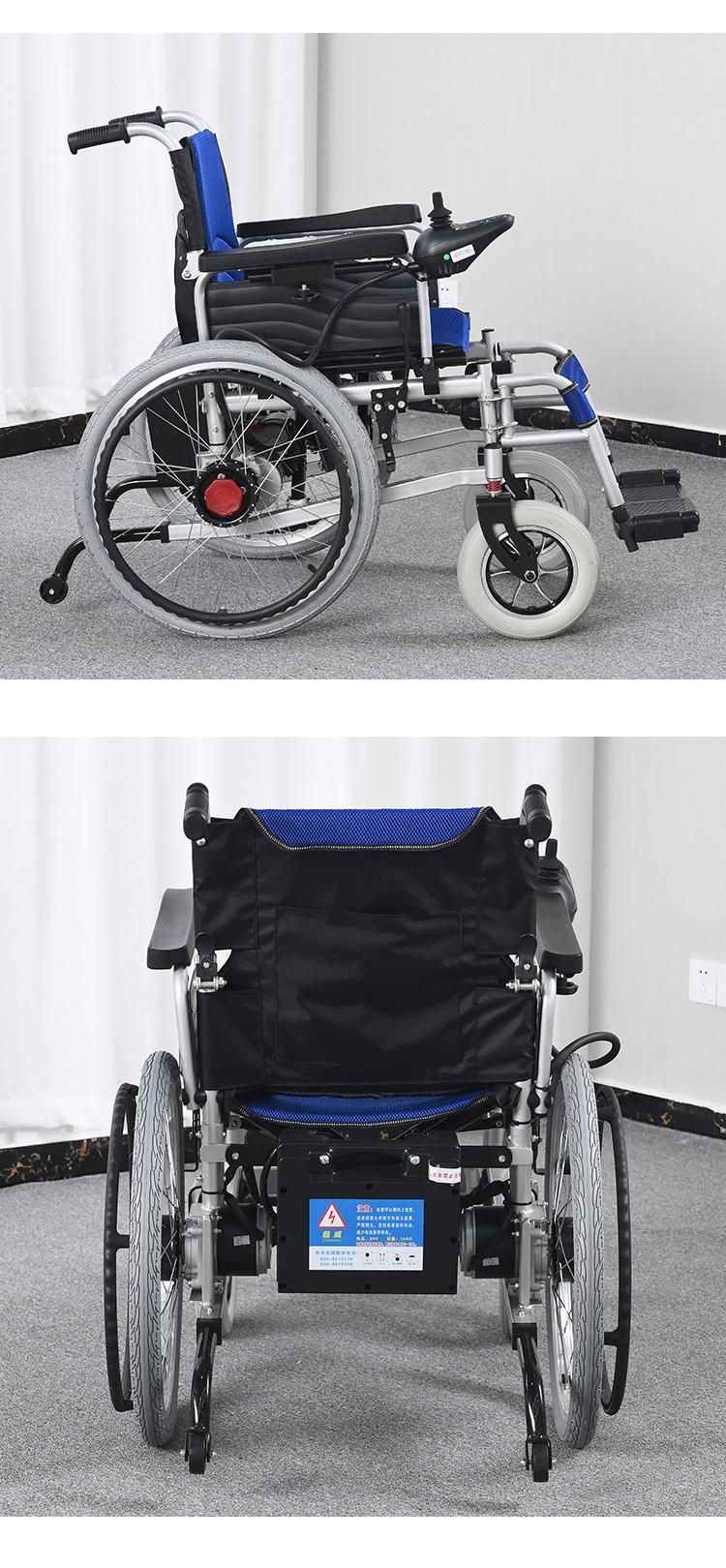 Popular Electric Wheelchair Carbon Steel Material with Big Rear Wheels