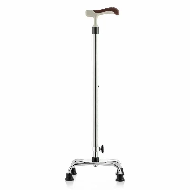 Walking Stick Aluminum Quad-Cane Prevent Slipping