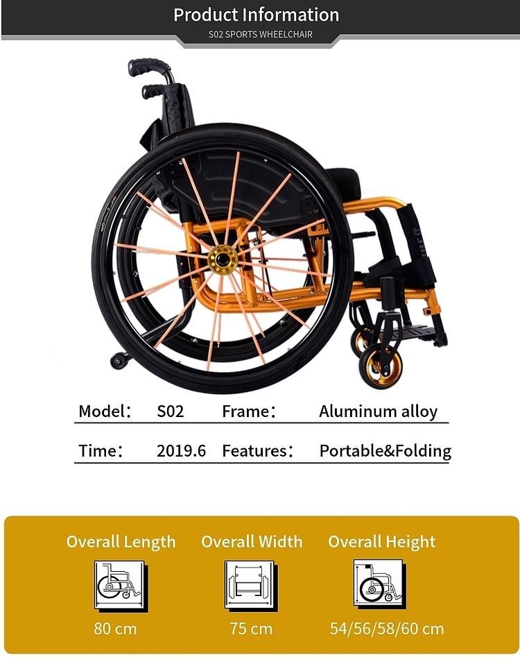 Lower Price High Quality Ultralight Folding Aluminum Active Sport Manual Wheelchair