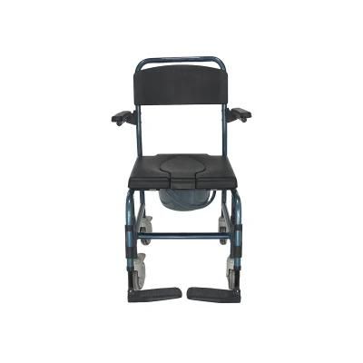 Aluminum Elder Shower Wheel Chair Toilet Seat Commode for Elderly
