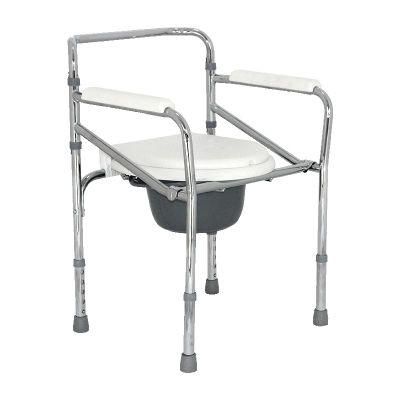 Medical Folding Steel Bathroom Toilet Chair Bedside Commode for The Elderly