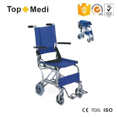 Topmedi Light Aluminum Foldable Portable Transport Airplane Wheelchair