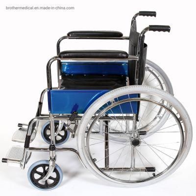 2022 Cheapest Lightweight Folding Steel Portable Manual Wheelchair Bme4611c
