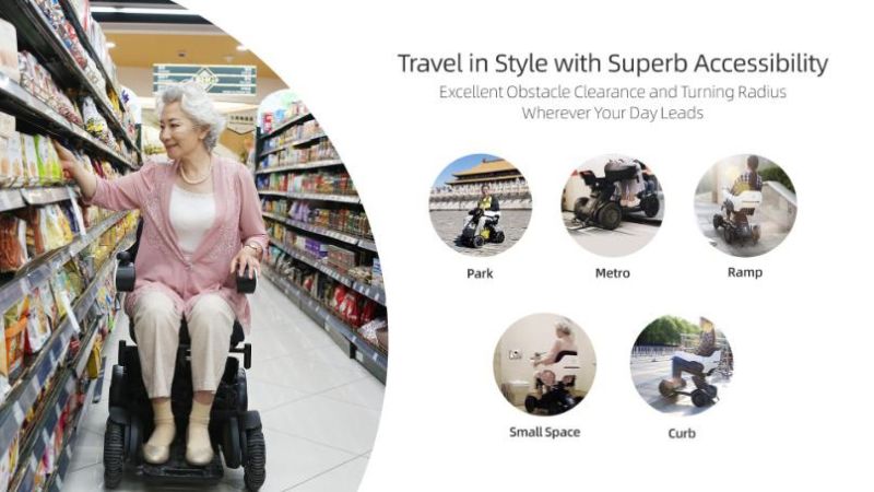 76cm Turning Radius Omnidirection Wheels Power Scooter Electric Wheelchair