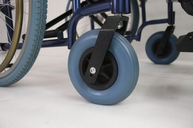 Medical Foldable Lightweight Manual Steel Wheelchair with Pedals