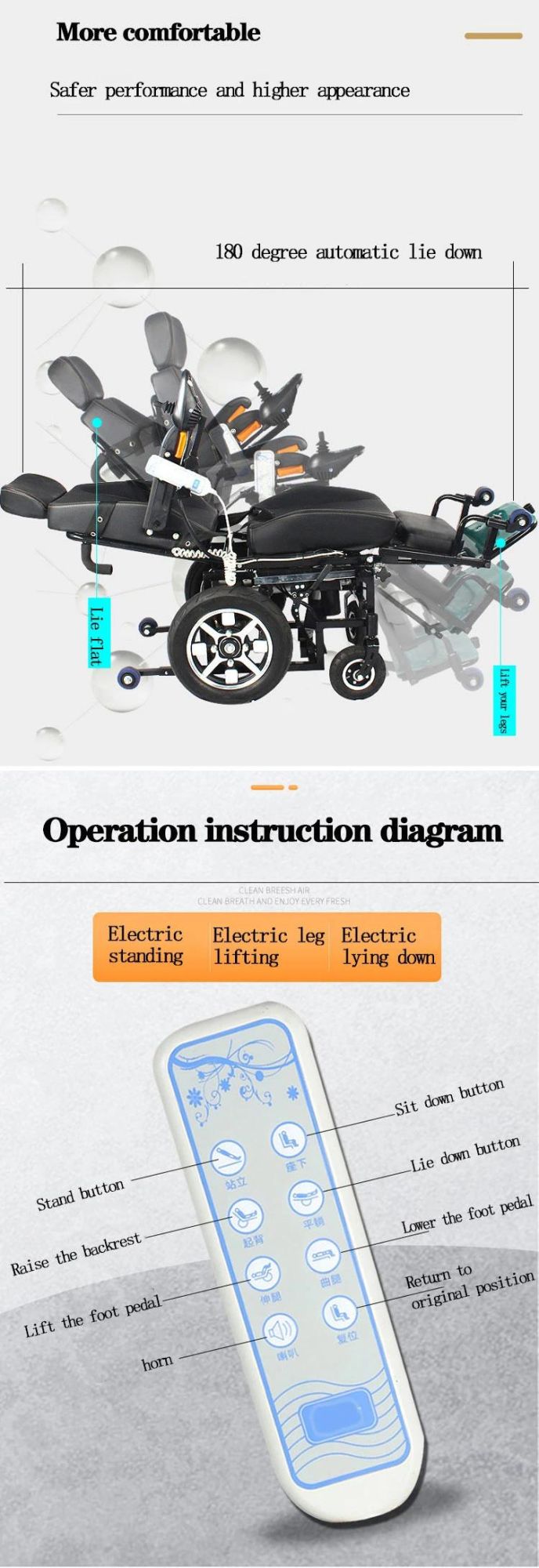 Box Case Ghmed Wooden Electric Motor Stand up Wheelchair with CE