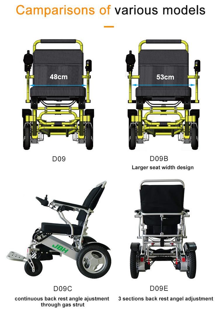 FDA Disabled Aluminum Lightweight Foldable Power Electric Lithium Battery Wheelchair