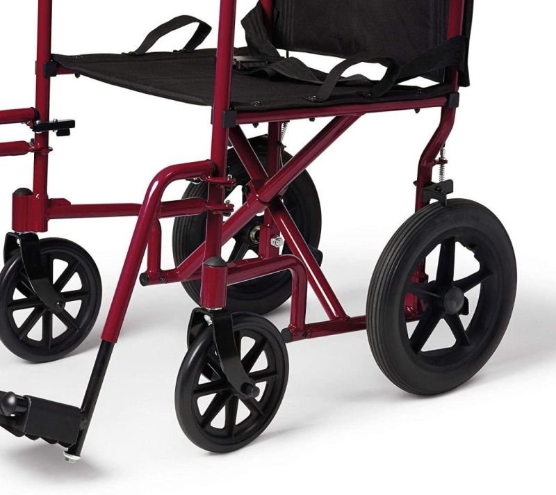 Lightweight Electric Transport Wheelchair with Handbrakes, 12 Inch Wheels
