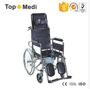 Topmedi Chromed Steel U Shape Seat Commode Wheelchair Tcm609gcu