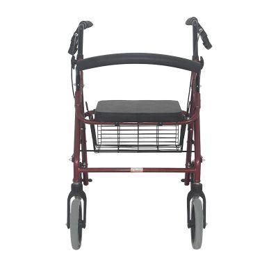 Rehabilitation Therapy Supplies Foldable Walking Aid Aluminum Mobility Walker Rollator for Disabled