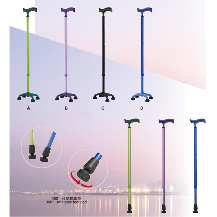 Collapsible Folding Poles Cane Ultralight Aluminum Metal Walking Stick with Adjustable Height