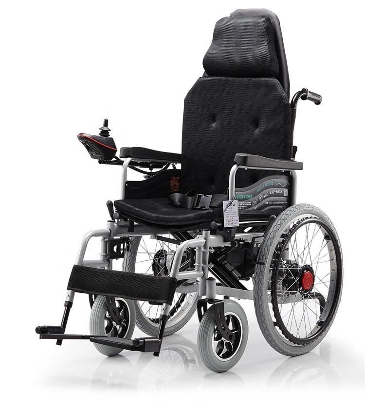 High Back Luxury Foldable Reclining Handicapped Electric Wheelchair Saudi