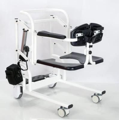 Electric Transfer Commode Wheelchair Model Tcm-01h Come with Electric Lift Mode Easily Use Inside