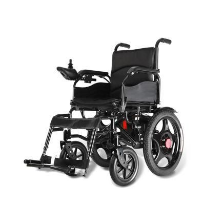 Topmedi CE-Approved Cost -Effective Foldable Electric Wheelchair Powder Coated Stainless Steel for Handicapped