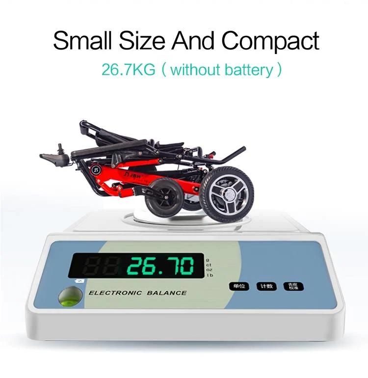 Ajustable Recline Back Power Folding Powder Coated Electric Travel Wheelchair FDA Approved