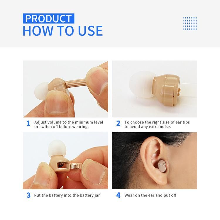 Customized Rechargeable Enhancement Hearing Aid Audiphones with Good Price