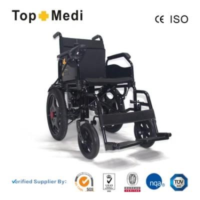 Hospital Furniture Folding Automatic Electric Wheelchair with PU Solid Wheels