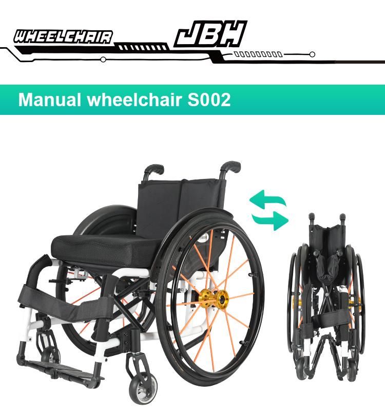 Jbh S002 Lightweight Folding Aluminum Alloy Colorful Sports Wheelchair