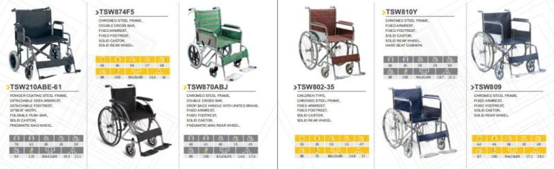 Cheapest Best Price Steel Manual Foldable Wheelchair for Disable Elderly