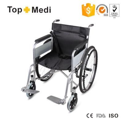 808 China Cheapest Price Standard Quality Foldable Steel Manual Wheelchair for Disabled and Adult