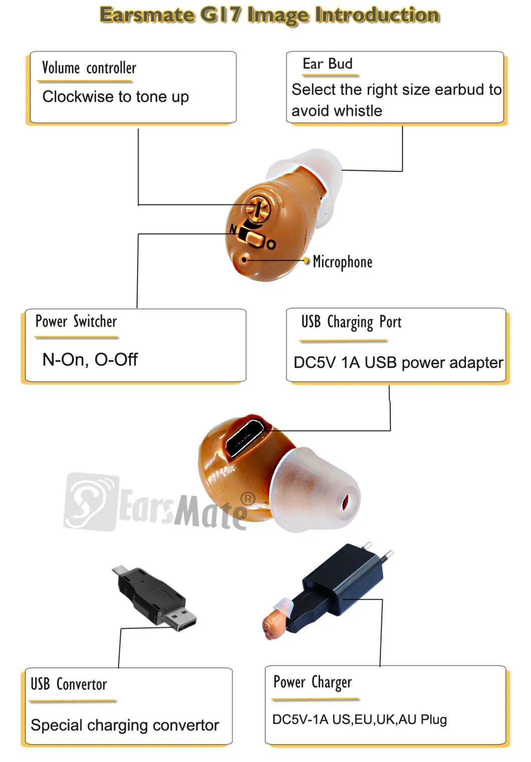 Small Rechargeable Cic Ear Amplifier Hearing Aid