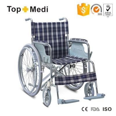 Topmedi Medical Equipment Handicapped Aluminum Manual Wheelchair