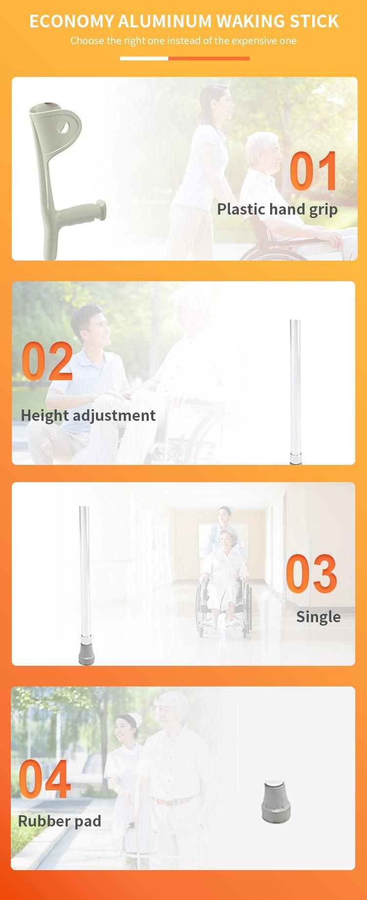 Height Adjustable Alloy Cane Plastic Handle Medical Aluminum Forearm Elbow Crutches Walking Stick Crutch Hospital Orthopaedics