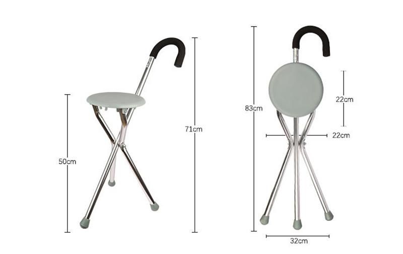 Crutches for The Elderly Aluminum Alloy Non-Slip Multifunctional Folding Stool Walking Stick