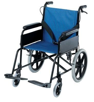 Height Adjustable Manual Foldable Wheelchair with Wheels Foot Rest